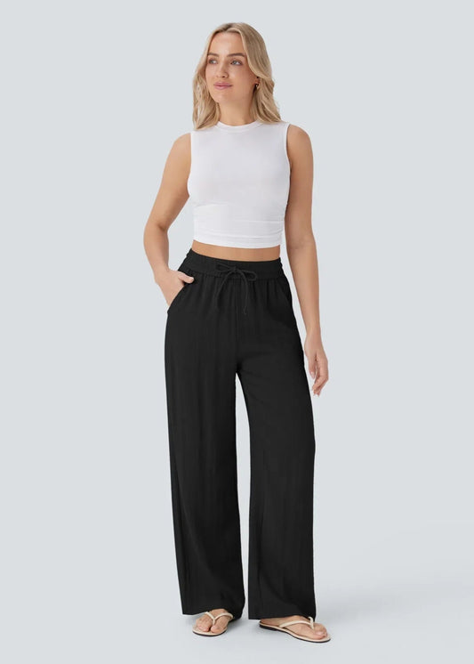 Sanne™ | Linnen Wijde Broek