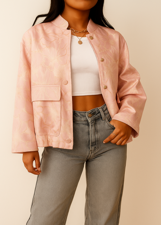 Nora™ | Lichtroze Bomberjack